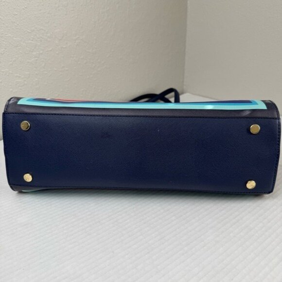 Trina Turk striped square tote blue multicolor - Picture 9 of 11